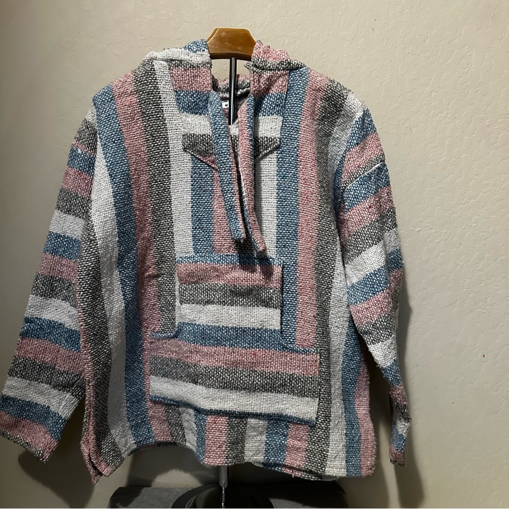 Classic Authentic Mexican Hooded Pullover Women’s Sweater Size M